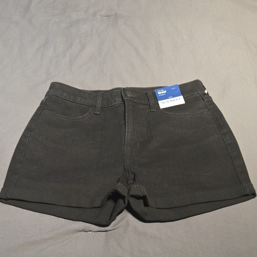 Old Navy Black Jean Shorts Mid-Thigh Length